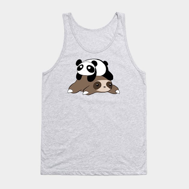 Little Sloth and Panda Tank Top by saradaboru